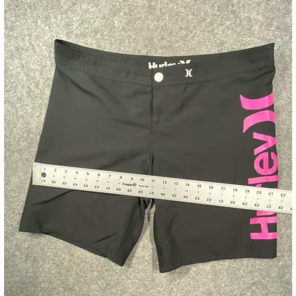 Hurley Swim Shorts Mens Black Pink Large? Side Logo 8.5" Inseam - Picture 3 of 15